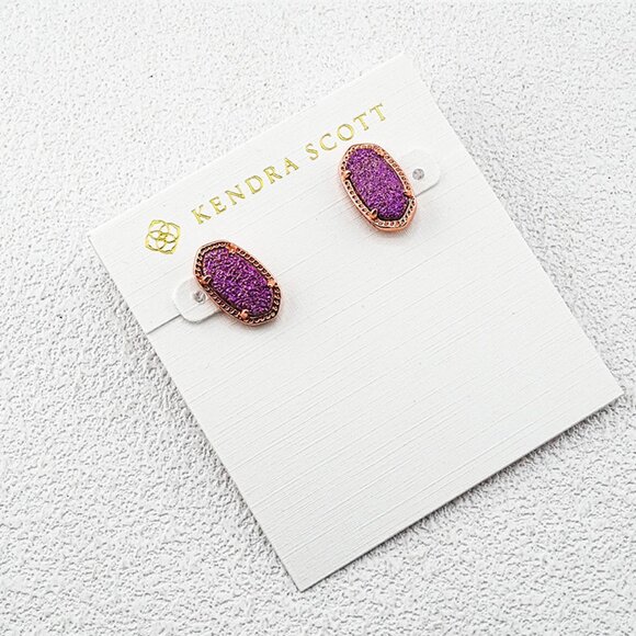 Kendra Scott Purple Quartz Point Stud Earrings - Picture 1 of 1